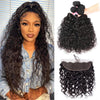 Peruvian Water Wave Virgin Hair Weave 3 Bundles With 13*4 Lace Frontal Hermosa Hair