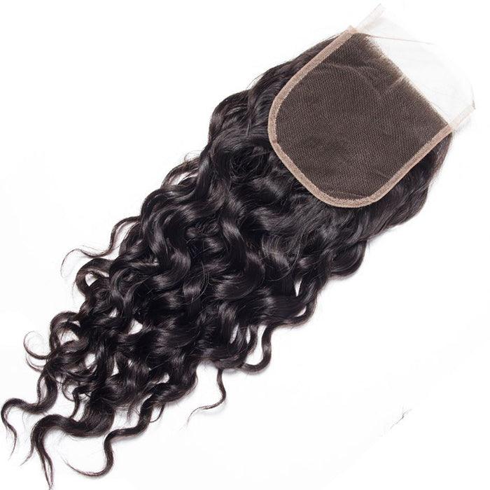 Peruvian Water Wave 4 Bundles with 4*4 Closure Soft Unprocessed Virgin Human Hair hermosahair