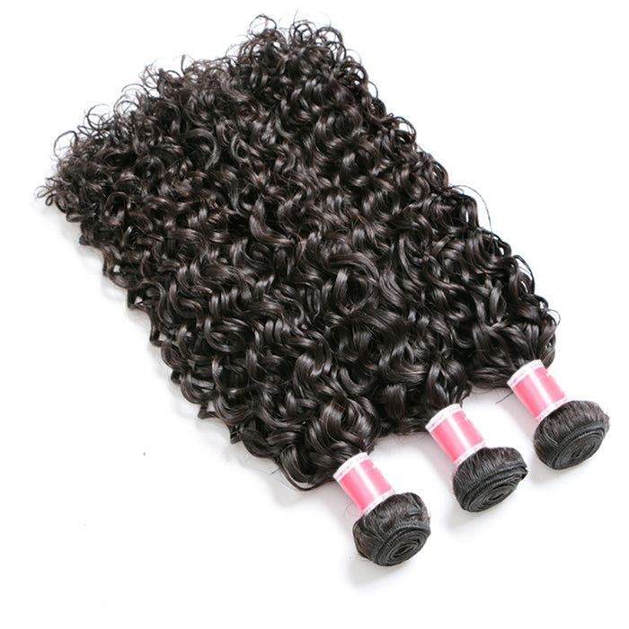 Malaysian Water Wave 3/4 Bundle Deals Unprocessed Virgin Human Hair Bundles Natural Black Color hermosahair