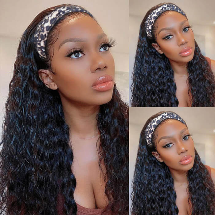 Water Wave Wigs Human Hair Headband Wigs Natural Wave Half Wigs Hermosa Hair