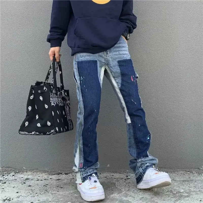 Painting Patch Baggy Stacked Jeans eprolo