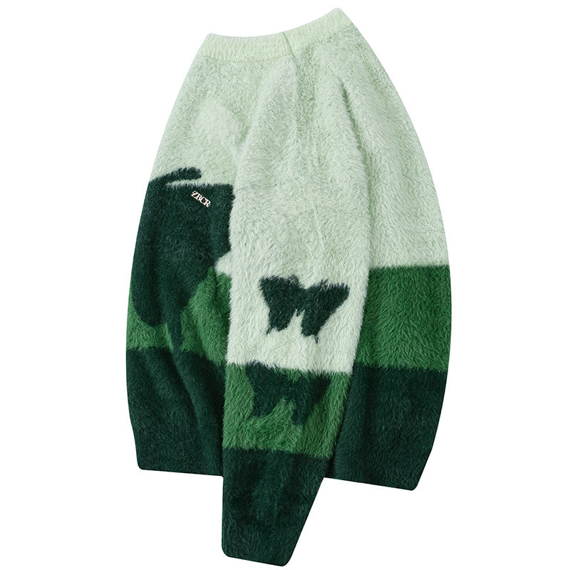 1984® Fuzzy Crewneck Sweater Butterfly 1984