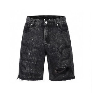 Repaired Denim Shorts - Black H.ESNTLS