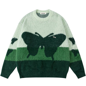 1984® Fuzzy Crewneck Sweater Butterfly 1984