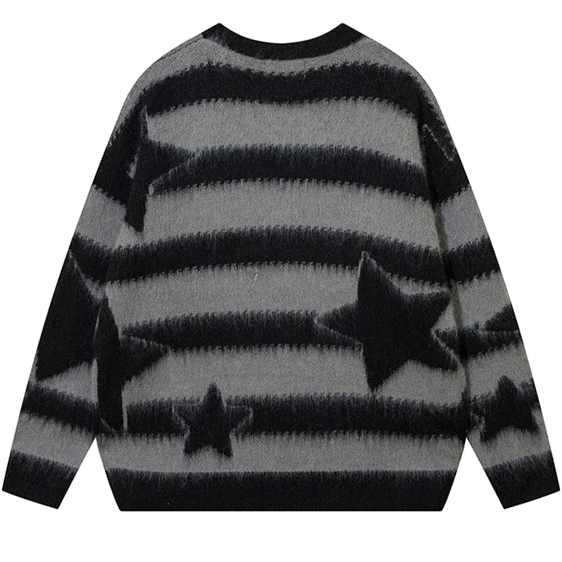 1984® Fuzzy Striped Knit Sweater Star - 1984brand