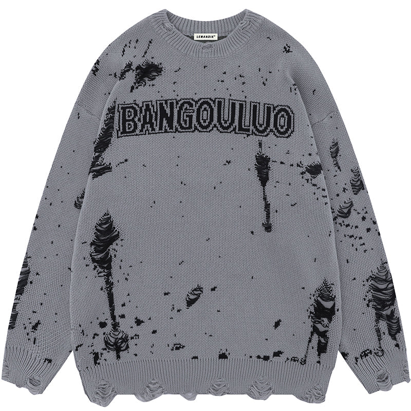 1984® Dark Style Distressed Knit Sweater - 1984brand