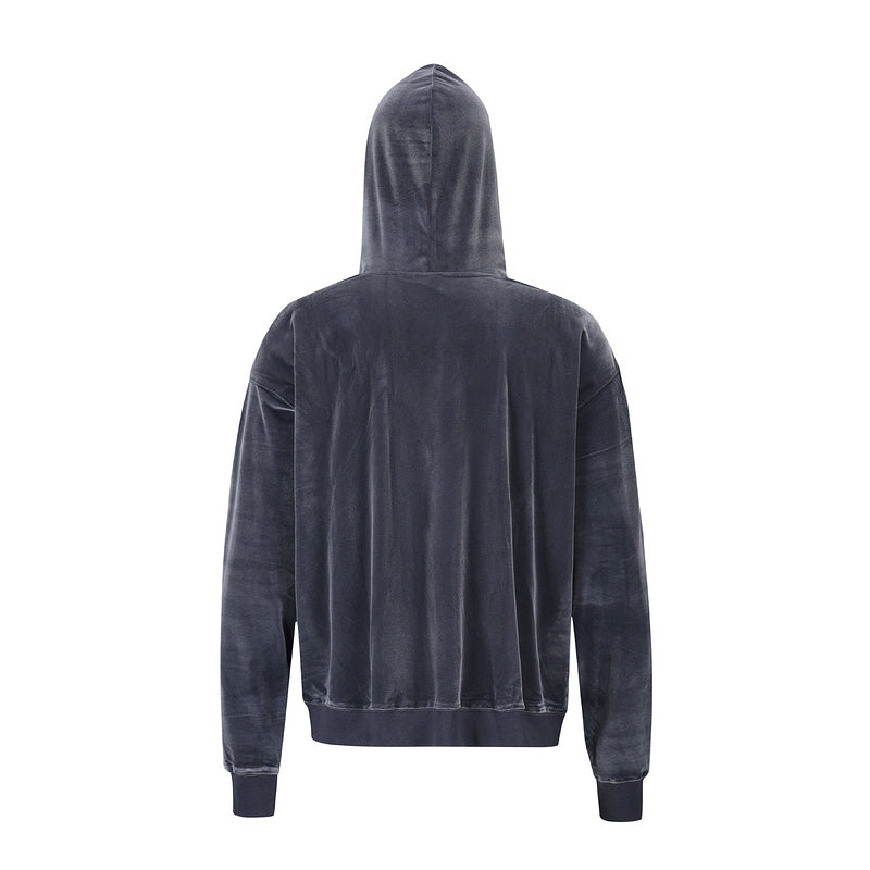 Velvet Suede Hoodie - Grey H.ESNTLS