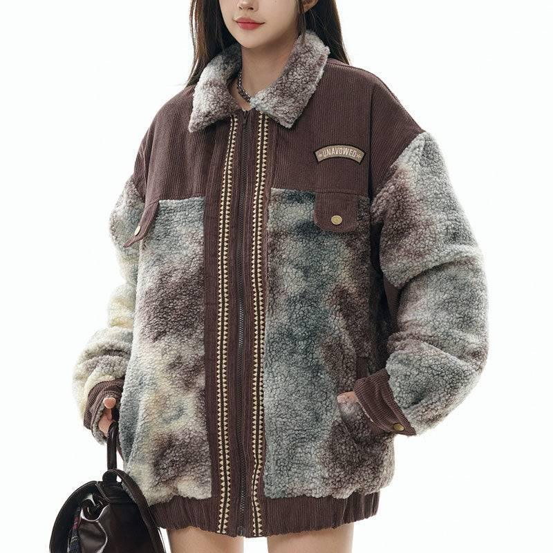 1984® Tie Dye Sherpa Jacket Corduroy Patchwork 1984brand