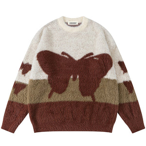 1984® Fuzzy Crewneck Sweater Butterfly 1984