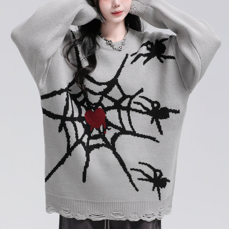 1984® Cool Spider Sweater with Ripped Hem - 1984brand