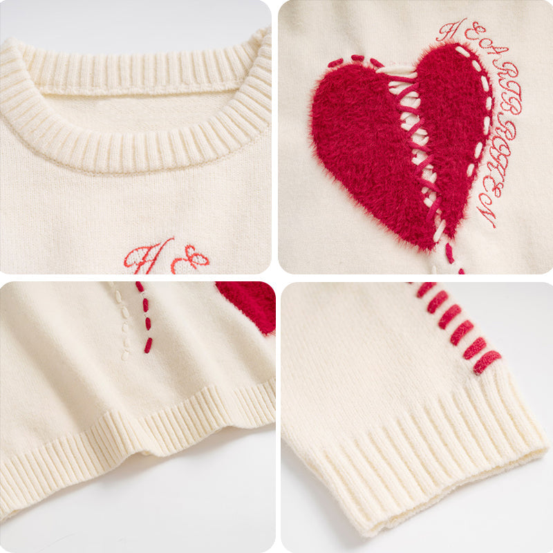 1984® Cozy Knit Sweater Flocked Heart - 1984brand