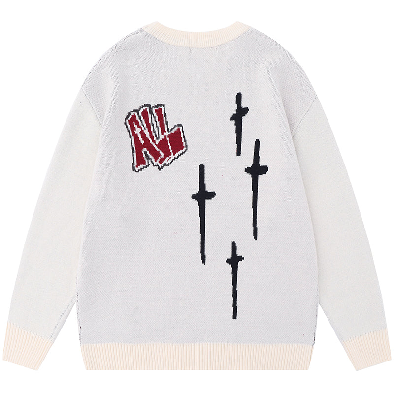 1984® Gothic Style Knit Sweater with Cross - 1984brand