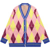 1984® Cozy Pink Argyle Knit Cardigan Sweater - 1984brand