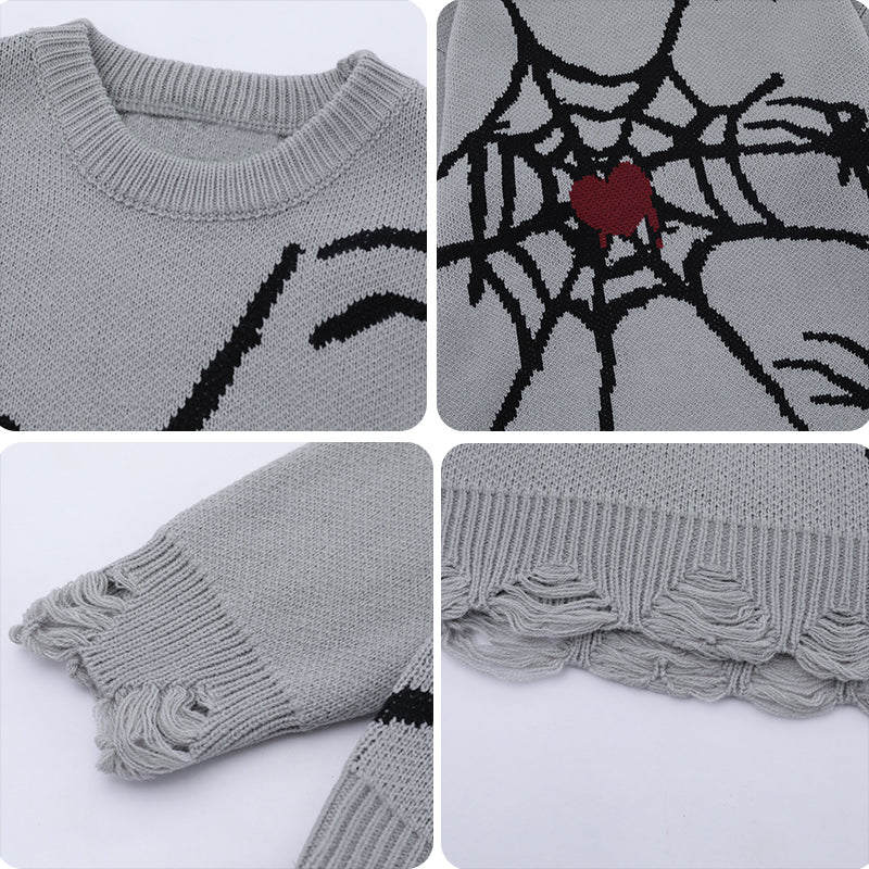 1984® Cool Spider Sweater with Ripped Hem - 1984brand