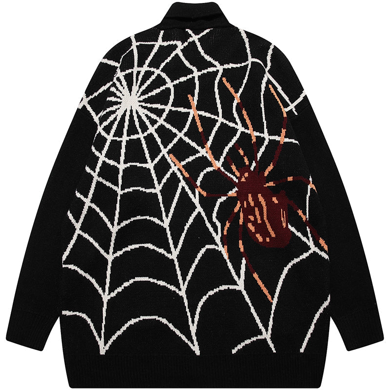 1984® Gothic Spider Zipper Knit Cardigan - 1984brand