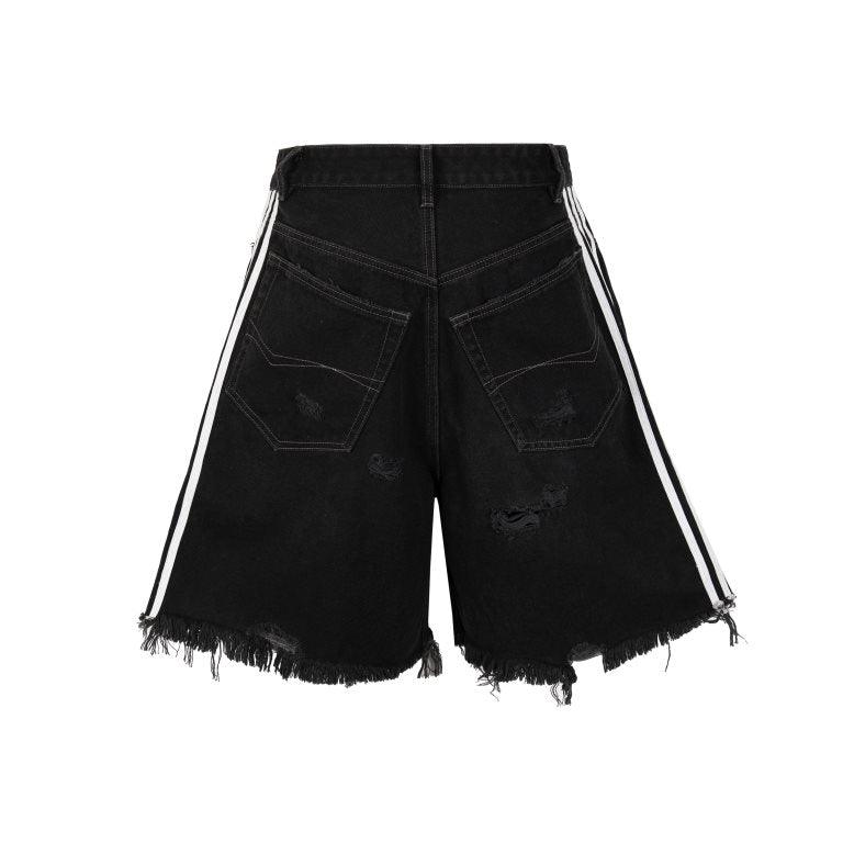 Distressed Baggy Track Shorts H.ESNTLS