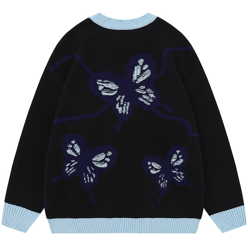 1984® Ripped Jacquard Sweater Butterfly - 1984brand