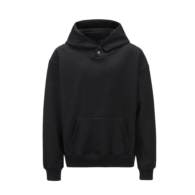 Snap-button Hoodie - Black - 1984brand