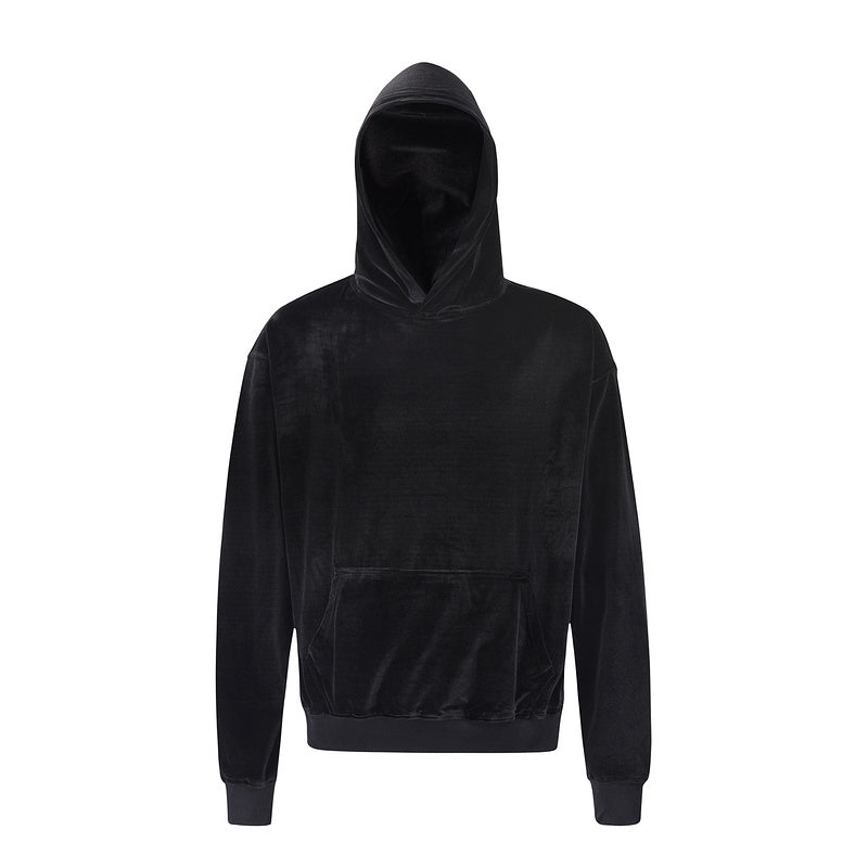 Velvet Suede Hoodie - Black H.ESNTLS