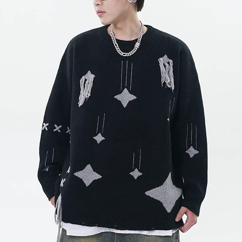 1984® Ripped Knit Sweater Falling Stars - 1984brand