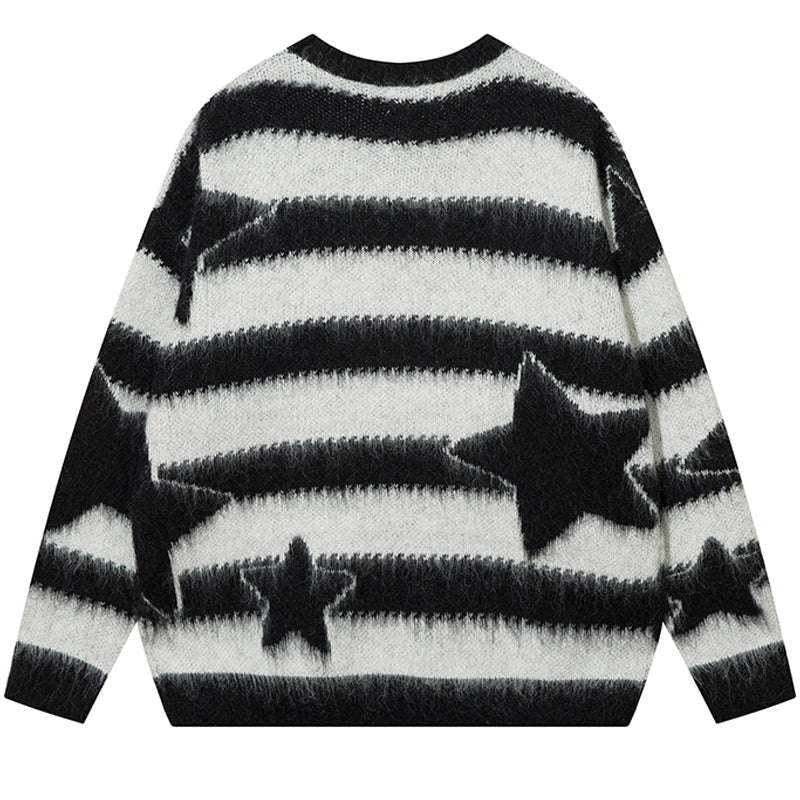 1984® Fuzzy Striped Knit Sweater Star - 1984brand