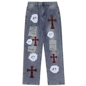 1984 Distressed Jeans Chrome Heart Ghost - 1984brand