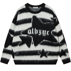 1984® Fuzzy Striped Knit Sweater Star - 1984brand