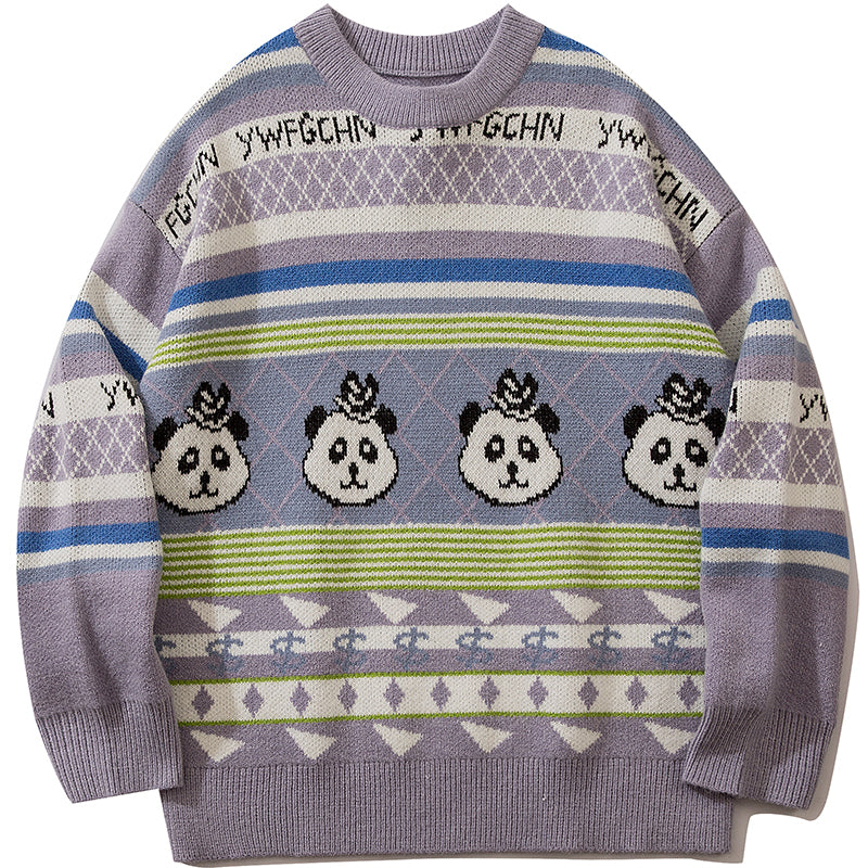 1984® Vintage Striped Knit Sweater Panda - 1984brand