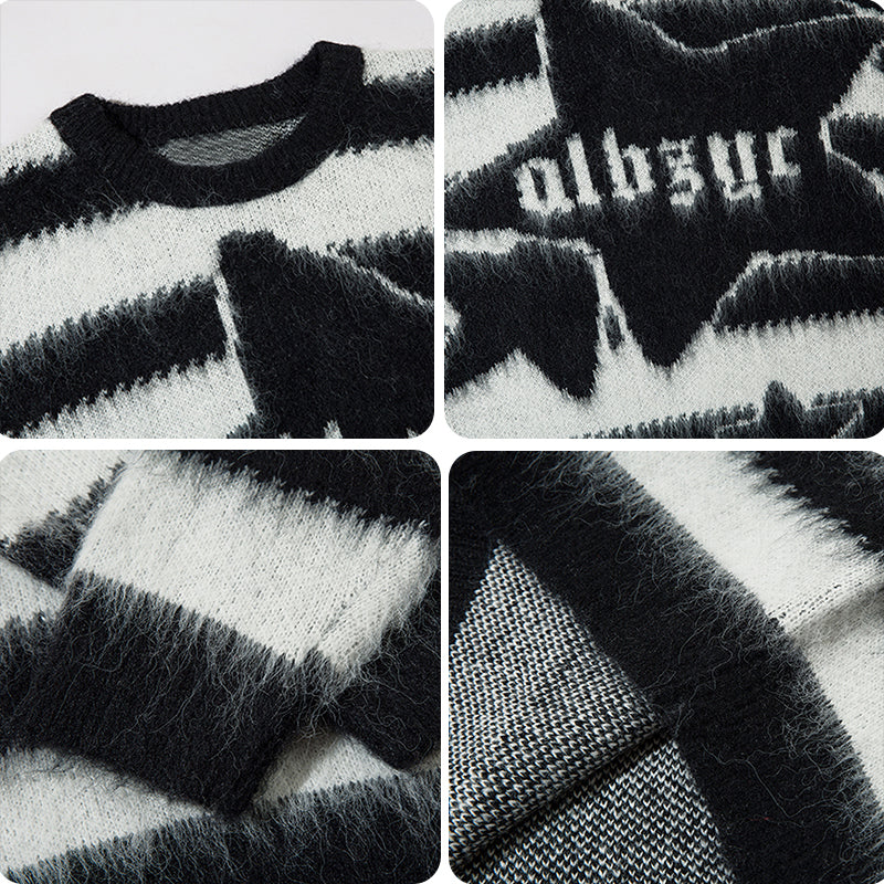 1984® Fuzzy Striped Knit Sweater Star - 1984brand