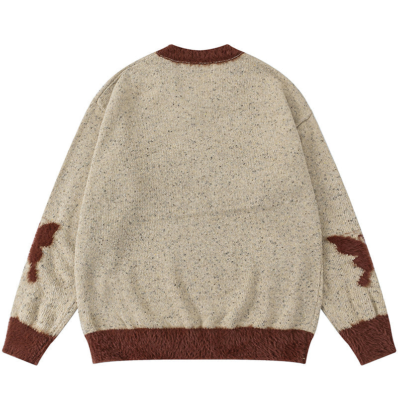 1984® Fleece V-Neck Knit Sweater Butterfly - 1984brand