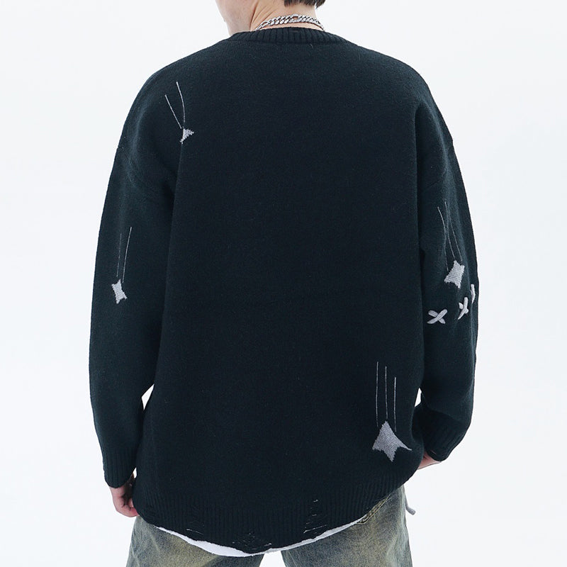 1984® Ripped Knit Sweater Falling Stars - 1984brand