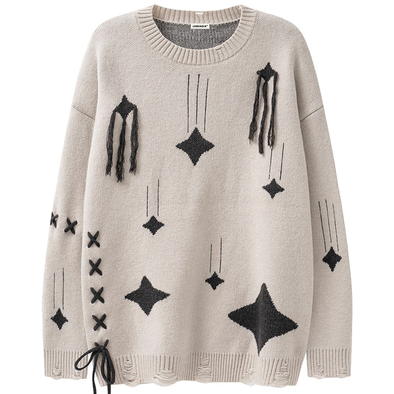 1984® Ripped Knit Sweater Falling Stars - 1984brand