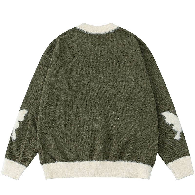 1984® Fleece V-Neck Knit Sweater Butterfly - 1984brand