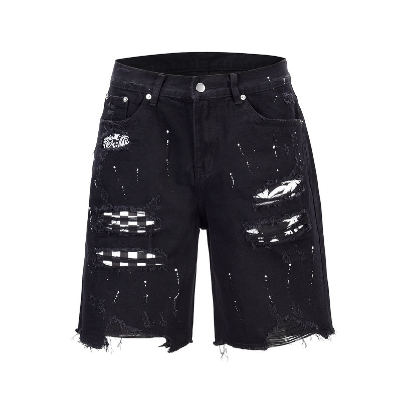 Checkered Paisley Shorts - Black Hype+Essentials