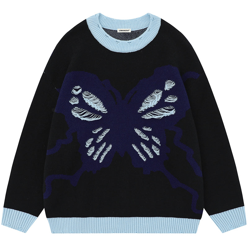 1984® Ripped Jacquard Sweater Butterfly - 1984brand