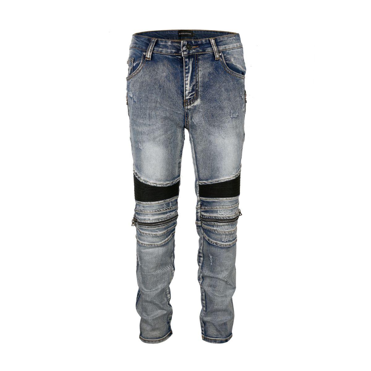 NX1 | Biker Zip Denim - Washed Indigo Hype+Essentials