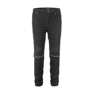 NX1 | Biker Zip Denim - Black Hype+Essentials