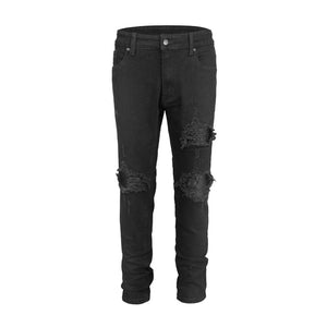 Destroyed Biker Denim - Black - 1984brand