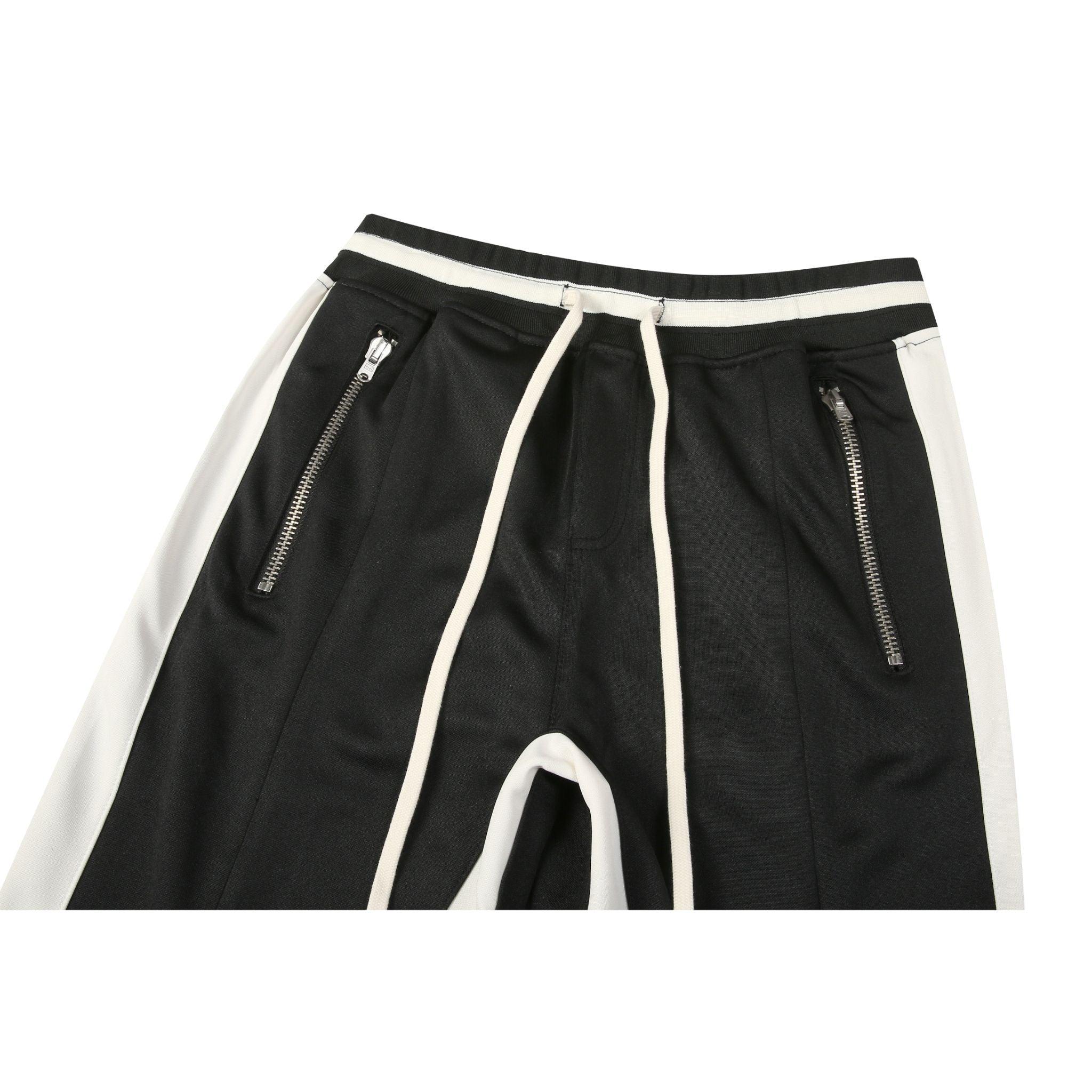 Double Stripped Track Pants v3 - Black/White H.ESNTLS