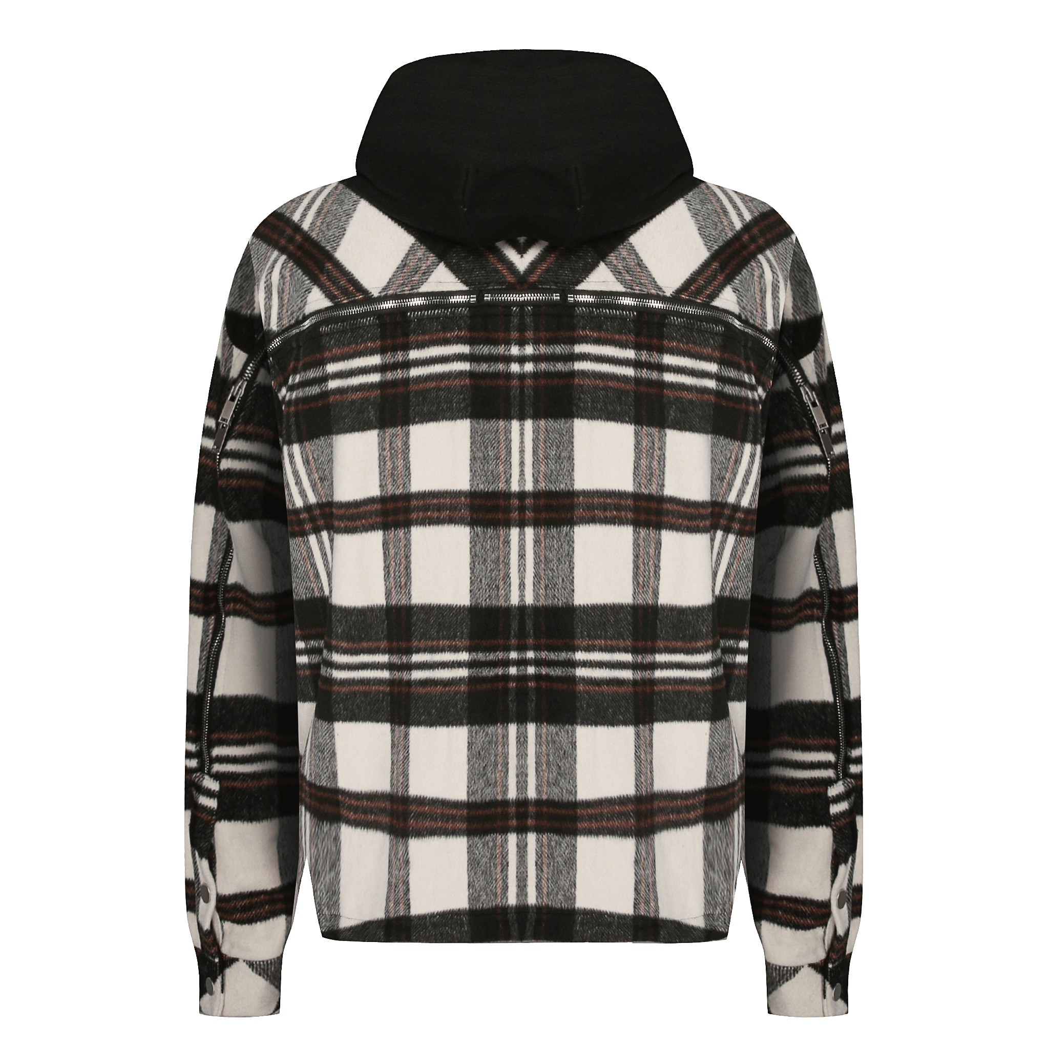 Hooded Flannel Jacket - Cream/Brown H.ESNTLS