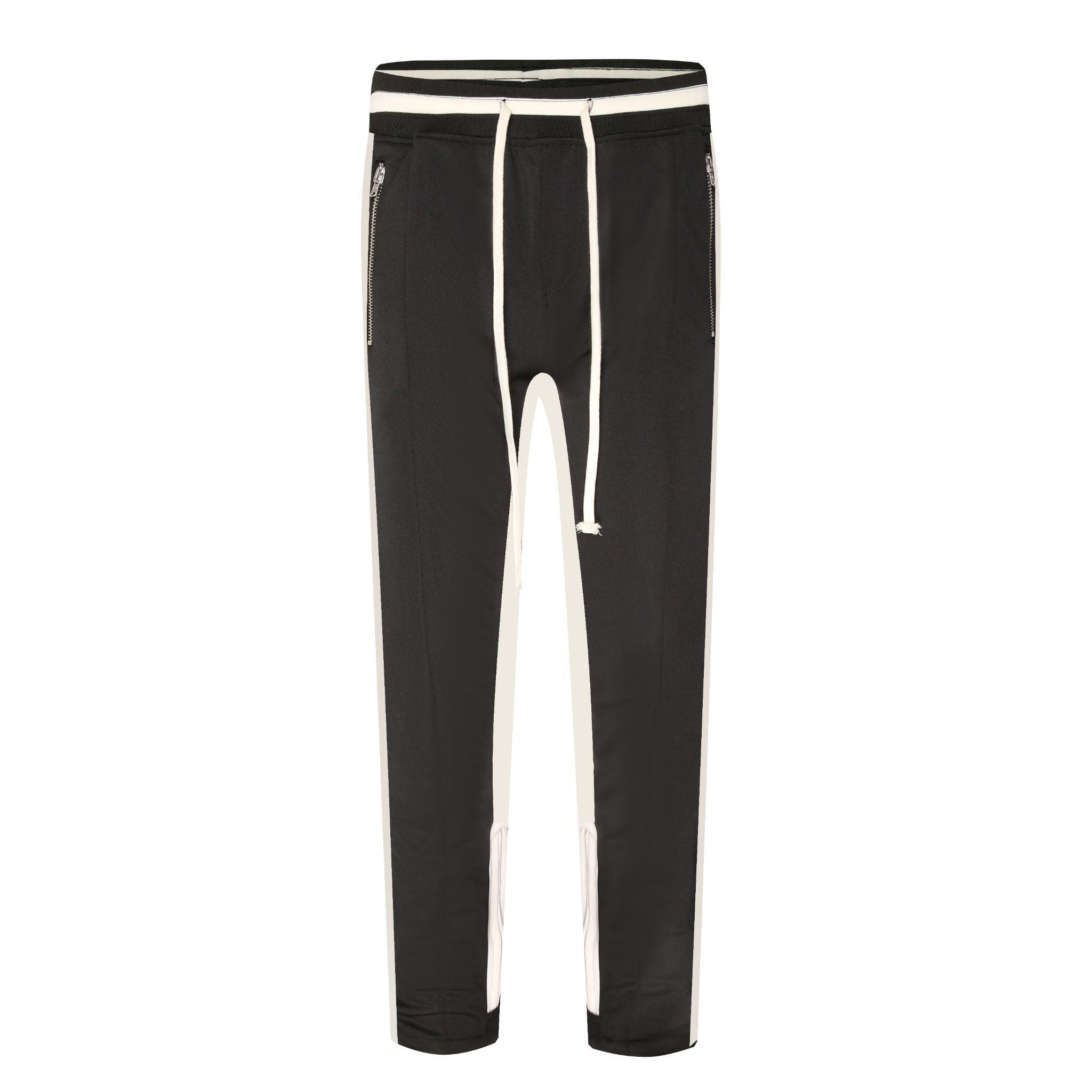 Double Stripped Track Pants v3 - Black/White H.ESNTLS