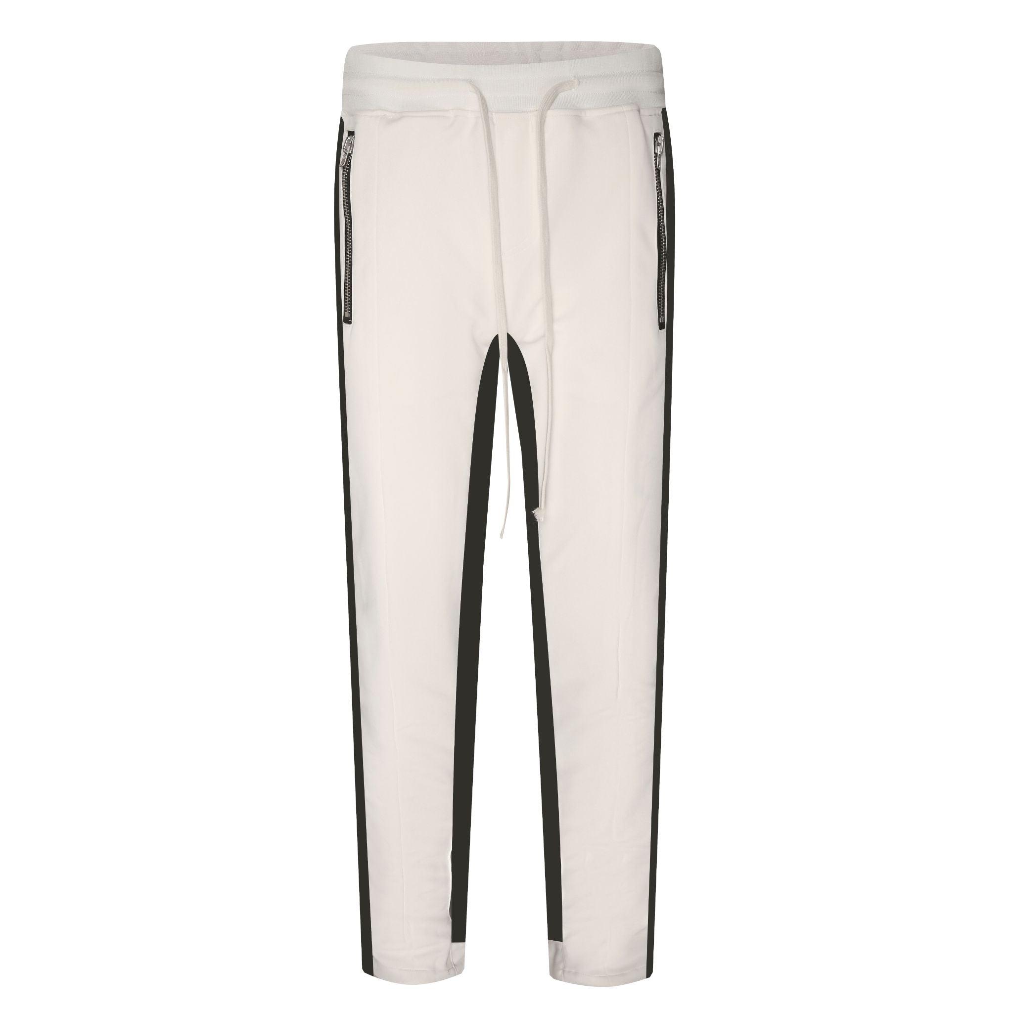 Double Stripped Track Pants v3 - White/Black H.ESNTLS