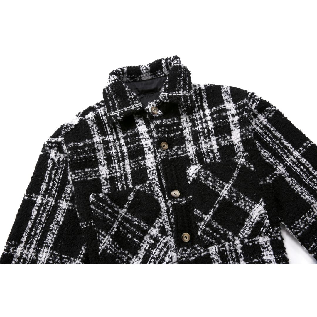 Tweed Overshirt - Black - 1984brand