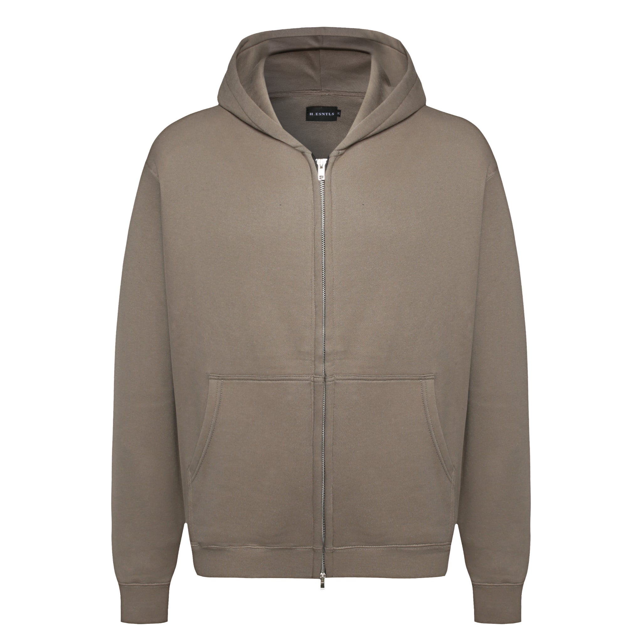 Double Zipped Hoodie - Khaki H.ESNTLS