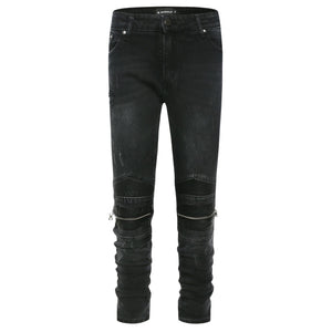 NX2 | Biker Zip Denim - Black Hype+Essentials