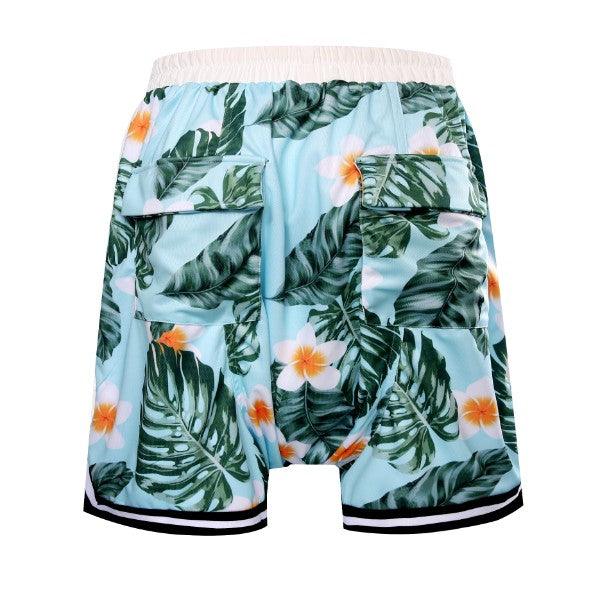 Sports Floral Shorts - Green Hype+Essential