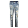 Checkered Patch Denim - Washed Blue - 1984brand