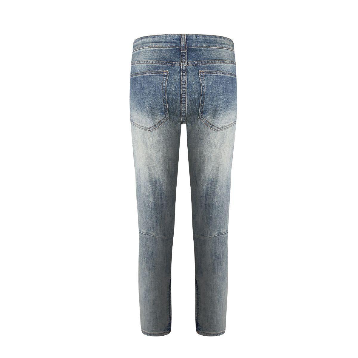 Checkered Patch Denim - Washed Blue - 1984brand