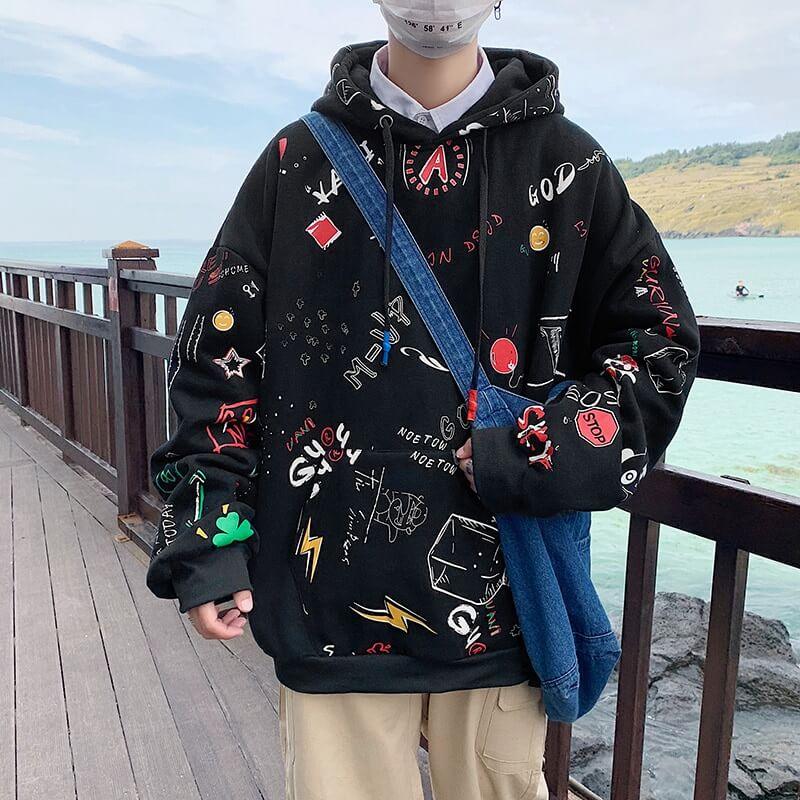 Korean Streetwear hoodies urban street fashion korean hoodies 1984 Store