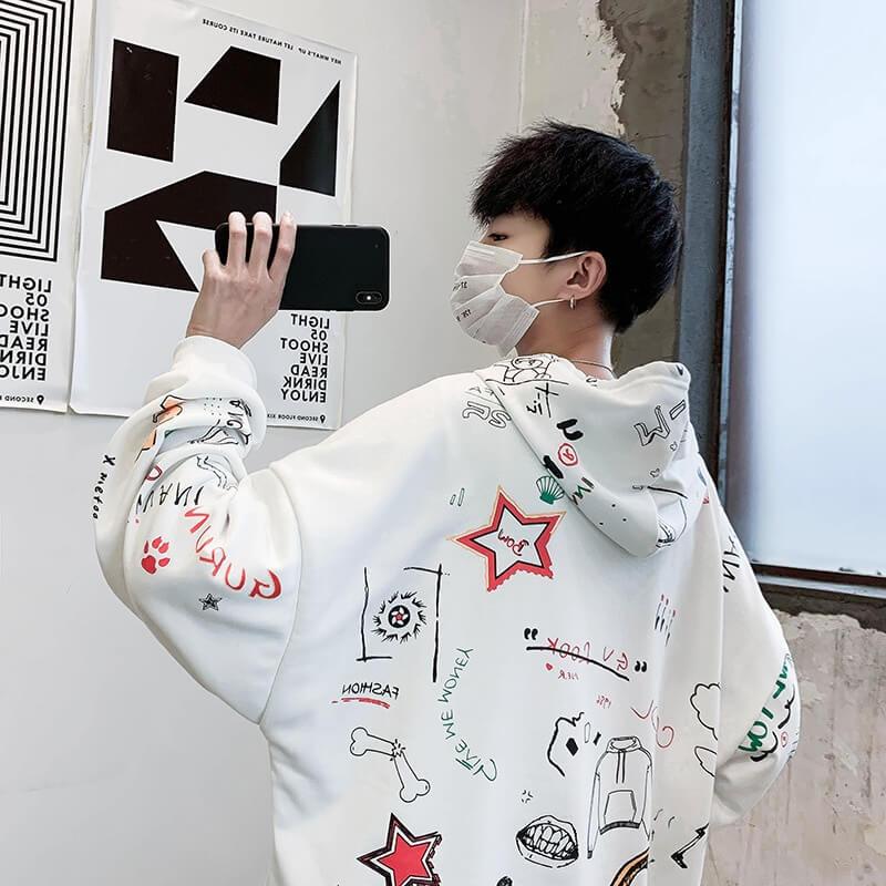 Korean Streetwear hoodies urban street fashion korean hoodies 1984 Store